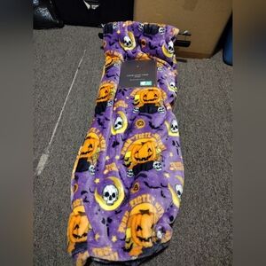 Fable Purple Skull Halloween Luxury Velvet Throw 50" X 70"